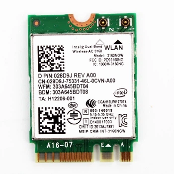 WIFI Модуль NGFF Intel Dual Band Wireless-AC 3160 (433 Mbps, 2,4/5 GHz, Bluetooth 4.0) Б/У