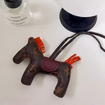 Брелок-підвіска в стилі Hermes Поні на сумку, косметичку, пенал коричневий