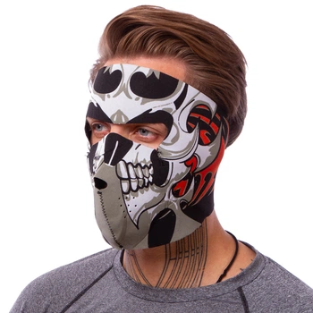 Маска лицьова вітрозахисна SP-Sport Top Tribal Skull (неопрен, чорний)