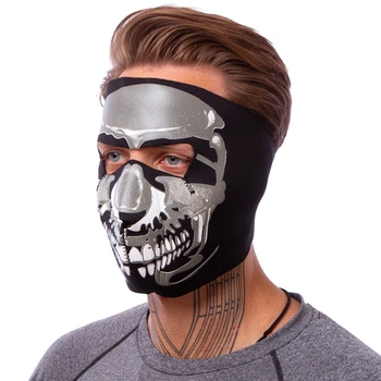 Маска лицьова вітрозахисна Chrome Skull (неопрен, чорний) (MS-4344-1)