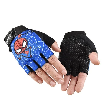 Перчатки велосипедные Sporty беспалые детские спортивные Spidey Blue L