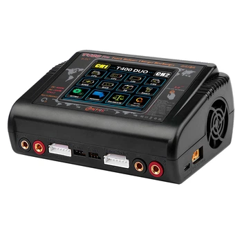 Зарядное устройство HTRC T400 Pro Duo AC200/DC400Вт LiPo LiHv Li-ion NiMh LiFe Pb 3.2" Touch screen 100*65*140