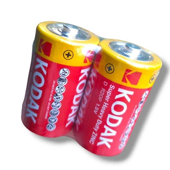Батарейка KODAK R20 D 1.5V — сольова велика пальчикова батарейка для техніки, 1 штука