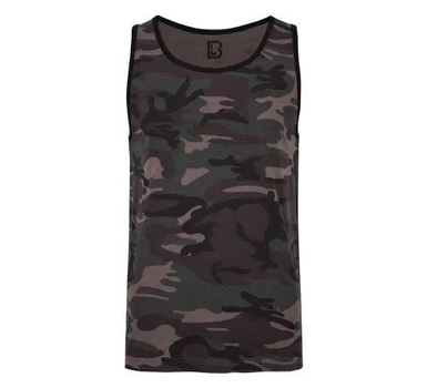 Тактична майка, футболка без рукавів армійська 100% бавовни Brandit Tank Top Dark Camo чорний мультикам L