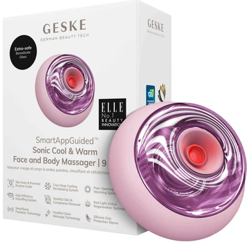 Звуковой массажер для лица и тела GESKE Sonic Cool & Warm Face and Body Massager 9 в 1 розовый