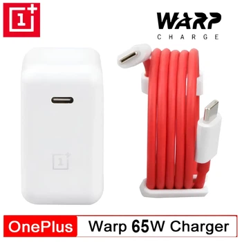 Блок живлення та кабель швидкого заряджання Warp Charge Type-C 65W Power Adapter для OnePlus тех пак White