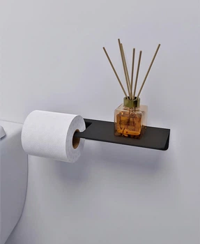Подставка для туалетной бумаги NC Home Flat черная 110097