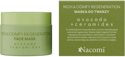 Маска для обличчя Nacomi Avocado + Ceramides Регенеруюча 40 мл (5901878689944) 