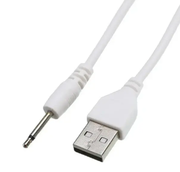 Зарядный кабель USB для вибро массажеров 2,5 мм (17 мм) / Белый