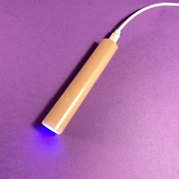 LED+UV USB фонарик для маникюра и наращивания ногтей 3 W персиковый