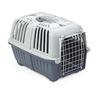 Переноска для кошек и собак до 12 кг с метал.дверью PRATIKO 1 METAL DARK BLUE, 48х31.5х33 см темно-синяя