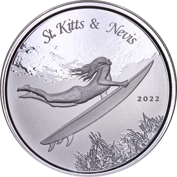 Срібна монета 1oz Сент-Кітс і Невіс 2 долари 2022 Східні Кариби