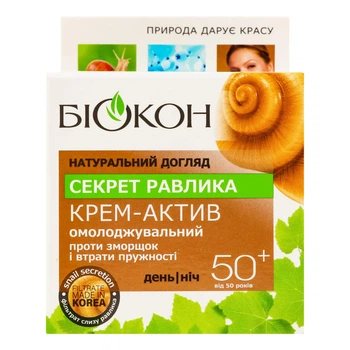 Крем для обличчя Біокон 50+ Секрет Равлика омолоджуючий 50 мл (4823110300367)