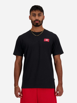 Футболка бавовняна довга чоловіча New Balance Logo Graphics MT41584BK L Чорна (196941811635)