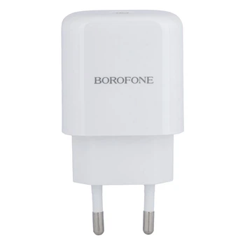 Сетевое Зарядное Устройство Borofone BN3 Premium PD 20W Type-C to Lightning QC3.0 Цвет Белый