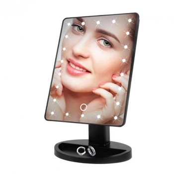 Дзеркало LED Magic MakeUp Mirror настільне з підсвічуванням косметичне чорне (LKKK-09007B)