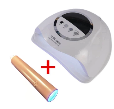 LED+UV лампа для маникюра SUN х20 MAX 72 светодиода 280 W белая в комплекте с фонариком USB для наращивания ногтей