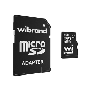 Карта пам'яті microSDHC Wibrand 8Gb class 10 (adapter SD) (WICDHC10/8GB-A)