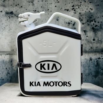 Подарочная канистра мини-бар с дозаправкой 5л KIA марка авто, uwest, Белая