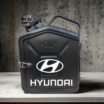 Подарочная канистра мини-бар с дозаправкой 5л HYUNDAI марка авто, uwest, Черная