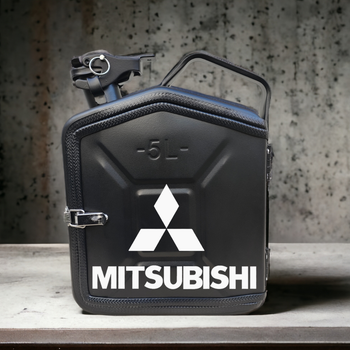 Подарочная канистра мини-бар с дозаправкой 5л MITSUBISHI марка авто, uwest, Черная