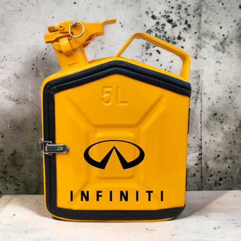 Подарункова каністра міні-бар з дозаправкою 5л INFINITI марка авто, uwest , Жовта