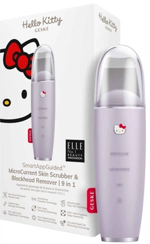 Микротоковый скрабер для кожи и устранения черных точек GESKE MicroCurrent Skin Scrubber & Blackhead Remover 9 в 1 Hello Kitty фиолетовый