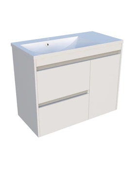 Тумба Wega 900 c умывальником Edison 900 L, белый глянец