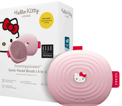 Электронная звуковая щетка для лица GESKE Sonic Facial Brush 4 в 1 by Hello Kitty розовый