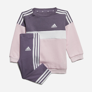 Dres sportowy ciepły (bluza + spodnie) dla dziewczynki Adidas IG 3S TIB FL TS IJ6325 86 cm Różowy/Fioletowy (4066762700608)