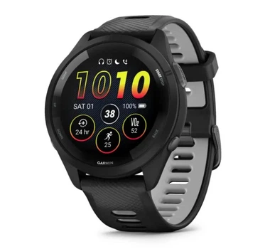 Смарт-часы GARMIN Forerunner 265 Black Bezel and Case w. Black/Powder Gray Silicone Band (010-02810-10)