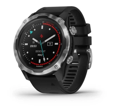Смарт-годинник GARMIN Descent Mk2 Stainless Steel with Black Band (010-02132-00/10)