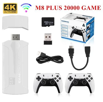 Компактна ігрова приставка 20000 ігор HDMI Game Stick Lite M8 64 Gb 4K Ultra HD з двома джойстиками