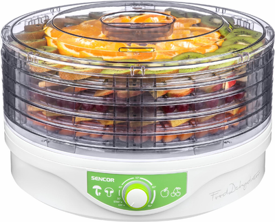 Сушилка для овощей и фруктов мяса рыбы электрическая SENCOR SFD 2105WH 250 Вт 5 лотков дегидратор пищевой диаметр лотка 33 см