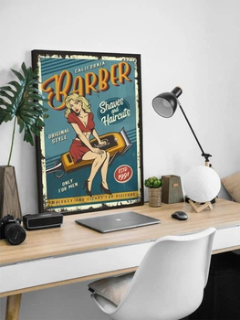 Вінтажний постер пінап Barber