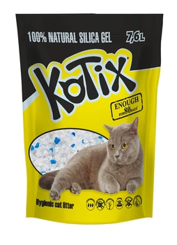 Силікагелевий наповнювач для котячого туалету Kotix без аромату, 7,6 л