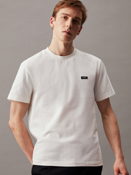 Koszulka męska bawełniana Calvin Klein K10K112528-YAH M Kremowa (8720109244168)