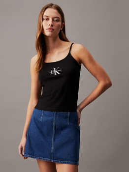 Koszulka na ramiączkach damska Calvin Klein Jeans J20J223105-BEH XS Czarna (8720109317039)