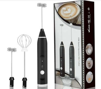 Миксер-шейкер ручной Milk Frother AN-69 8 Вт 3 скорости черный