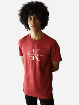 Koszulka męska bawełniana Calvin Klein Jeans J30J325190-XA0 L Bordowa (8720109361285)