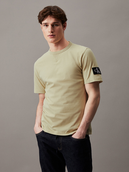 Koszulka męska bawełniana Calvin Klein Jeans J30J323484-LFU L Oliwkowa (8720109344417)
