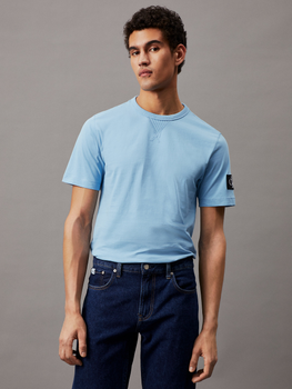 Koszulka męska bawełniana Calvin Klein Jeans J30J323484-CEZ 2XL Błękitna (8720109368949)