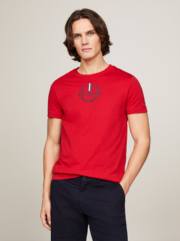 Koszulka męska bawełniana Tommy Hilfiger MW0MW34388-XLG XL Czerwona (8720646425228)