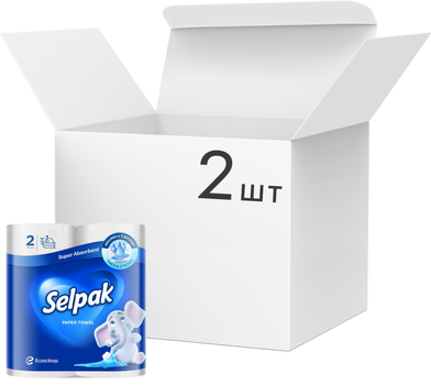 Упаковка бумажных полотенец Selpak 3 слоя 80 отрывов 2 рулона х 2 упаковки (8690530015029_2)