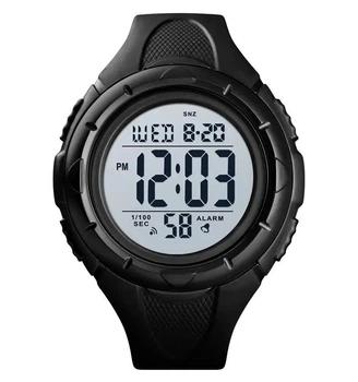 Мужские наручные спортивные часы Skmei 1535 Dive (Черные с белым циферблатом)