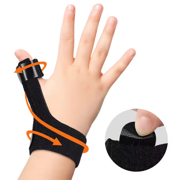 Детский бандаж на палец для левой и правой руки с алюминиевой планкой, для лечения тендинита, перелома большого пальца Размер: S (5024288)