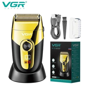 Профессиональная электробритва шейвер для бритья VGR V-383 Finale Shaver с подставкой