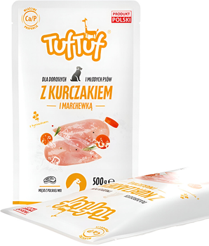 Mokra karma dla psów TufTuf Kurczak z marchewką 10x500 g (5903802473841)