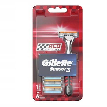 Бритва Gillette Sensor Excel 3 Red Edition + 6 змінних касет (7702018589067)