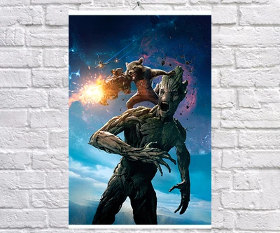 Постер BEGEMOT Вартові галактики Грут і Ракета Guardians of the Galaxy 40x61 см (1120927)